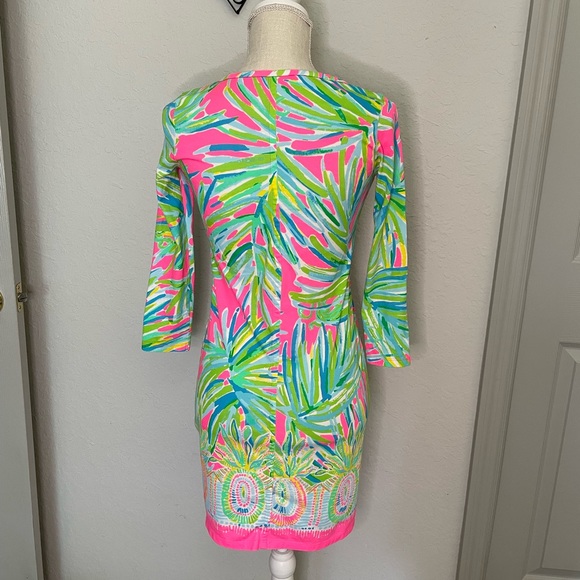 Lilly Pulitzer Beacon Dress Tiki Pink Royal Lime - Picture 9 of 13